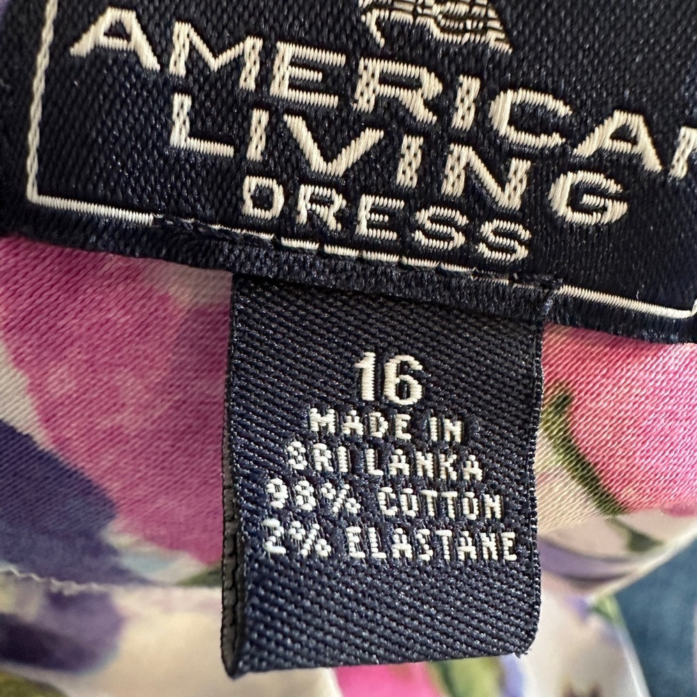 American Living Floral Sleepless Shift Dress Back Zipper Size 16 - Picture 4 of 4